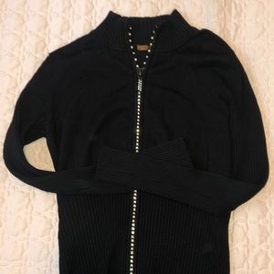 Black Sparkly Zipper Jacket